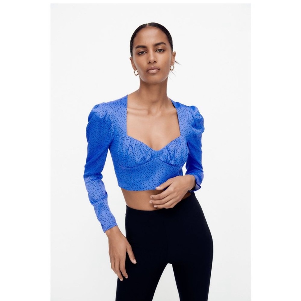 Zara | Polka Dot Cropped Blouse